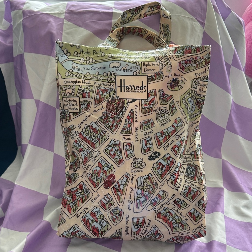 Harrods London Map Plastic Tote